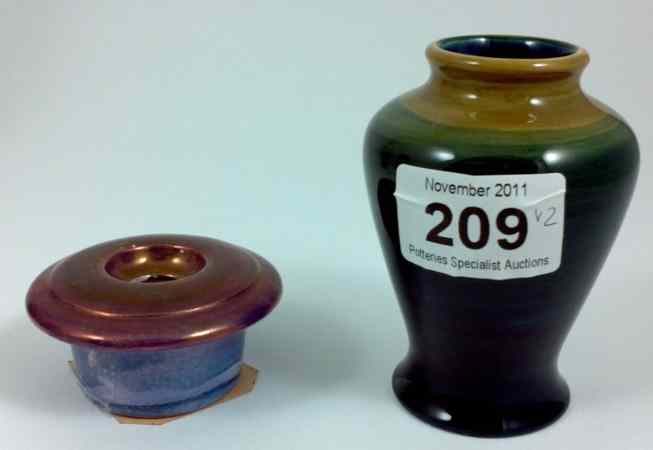 Moorcroft Vase decorated in a Plain Two Tone Colour Trout