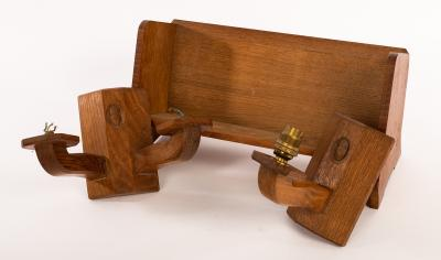 Alan Acornman Grainger an Arts Crafts twin arm wooden wall
