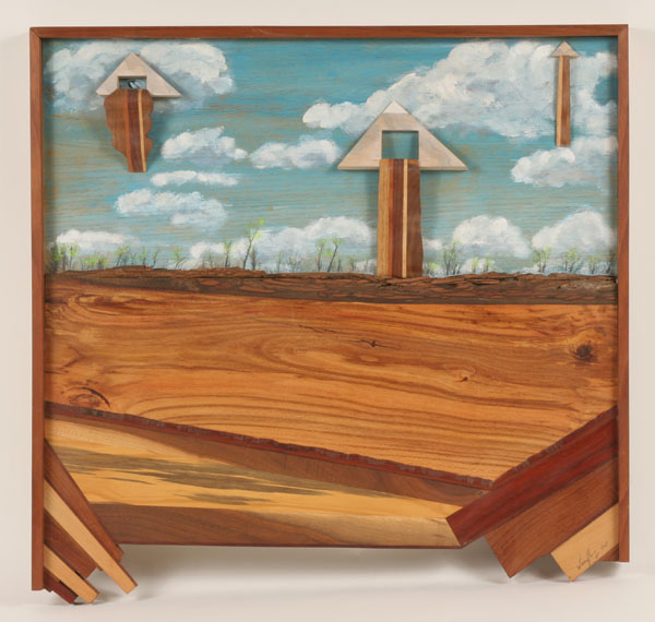 Don Weisflog American 1922 2006 Spring Showers abstract surreal wooden