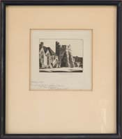 JOHN TAYLOR ARMS American 1887 1953 STOKESAY CASTLE Small etching