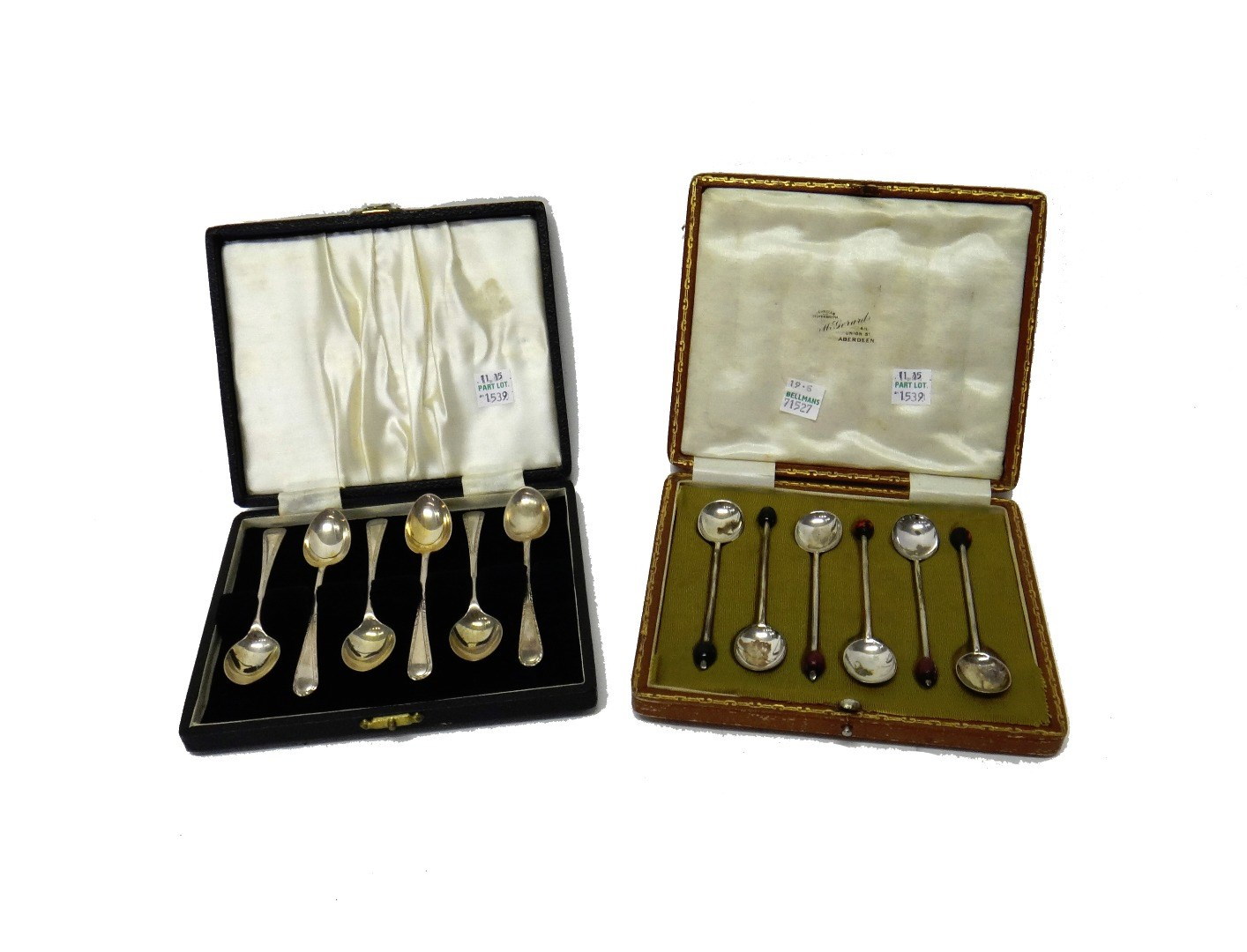 Six silver coffee spoons two Sheffield 1950 and four Sheffield