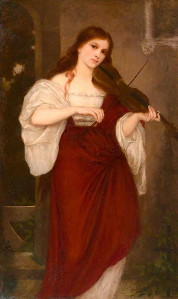 SIECK BERTHA Circa 1880 in Munich Woman playing the violin