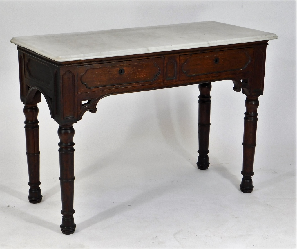 19C AMERICAN GOTHIC WALNUT CONSOLE TABLE United States Late 19th