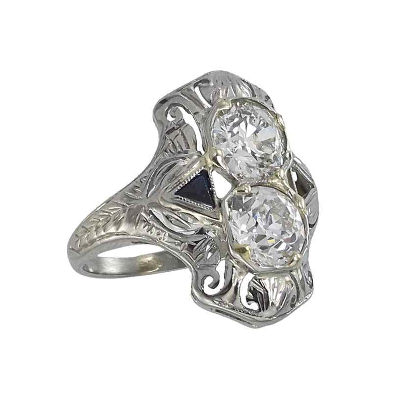 18k ANTIQUE 1 85 CT DIAMOND RING CA 1915 1925