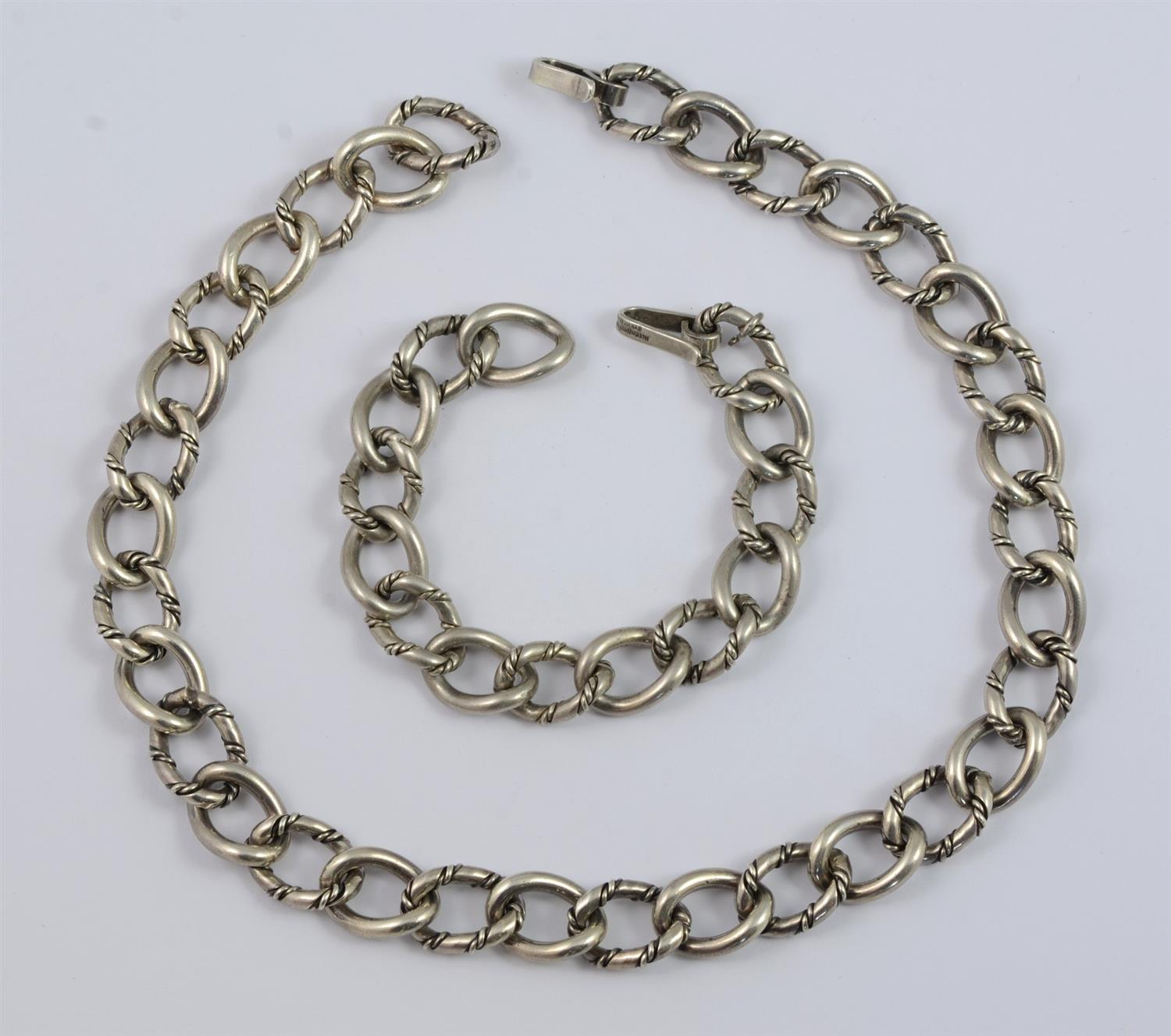 Handmade Jensen USA Sterling Silver Necklace and Bracelet by LaPaglia