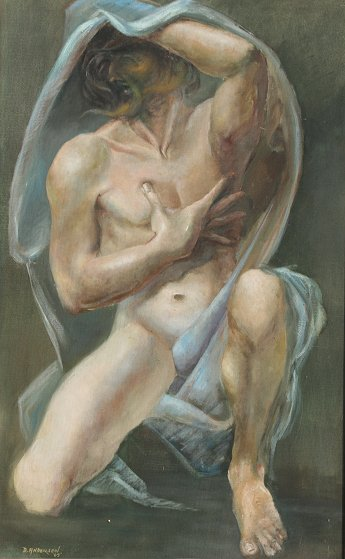 ANDERSON David American 20th C King David Mourning Abselon OIL
