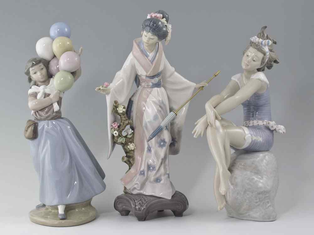 LLADRO PORCELAIN FIGURINES 3 figures to include TERUKO 1451 Japanese