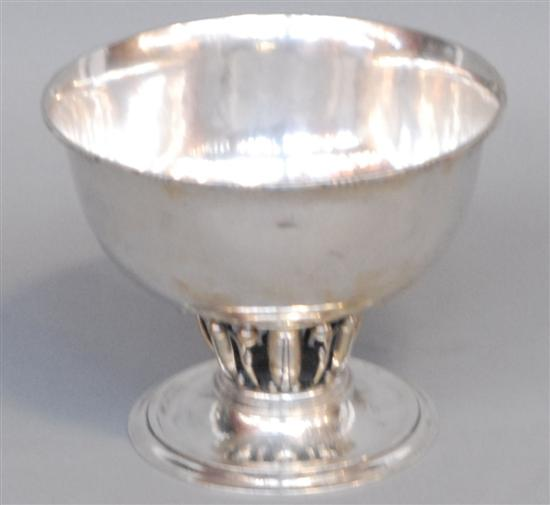 GEORG JENSEN STERLING SILVER FOOTED CENTER BOWL Marks on the