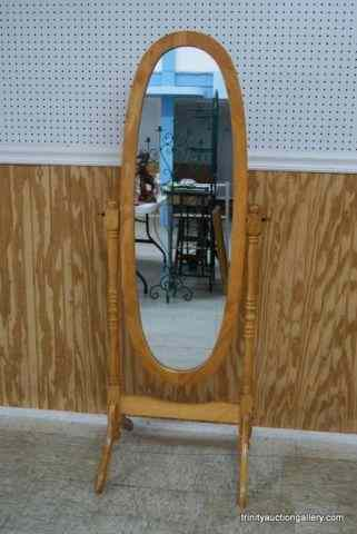 Free Standing Oval Dressing MirrorWith a natural hardwood frame and