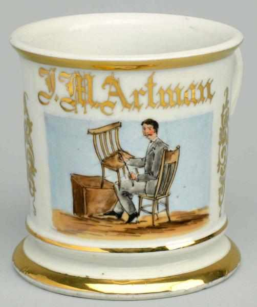 Chair Maker Shaving Mug Gilded J M Artman V D