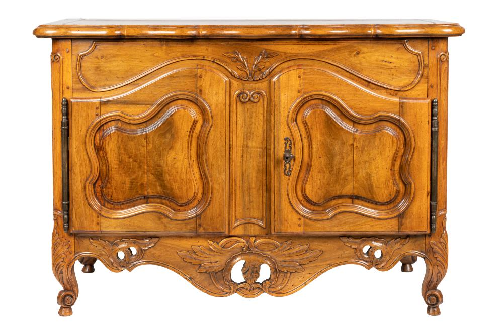 LOUIS XV PROVINCIAL WALNUT BUFFETthe top with wavy molding along