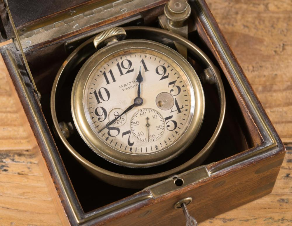 WALTHAM EIGHT DAY MARINE CHRONOMETER Waltham Watch Co Waltham Massachusetts