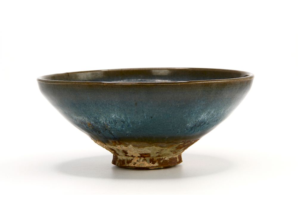 Chinese Splashed Jun Type Bowl The deep flaring sides rising