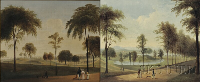 American School 19th Century Lot of Two Works The Boston