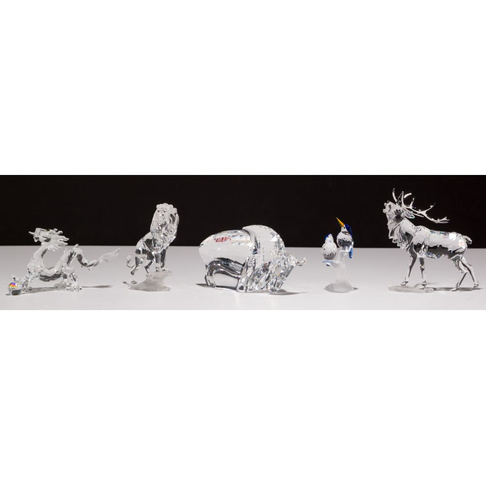 SWAROVSKI CRYSTAL ANIMAL ASSORTMENT 5 items including 269277 Lion 624589