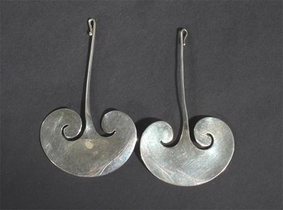 A pair of Georg Jensen silver earrings designed by Vivianna