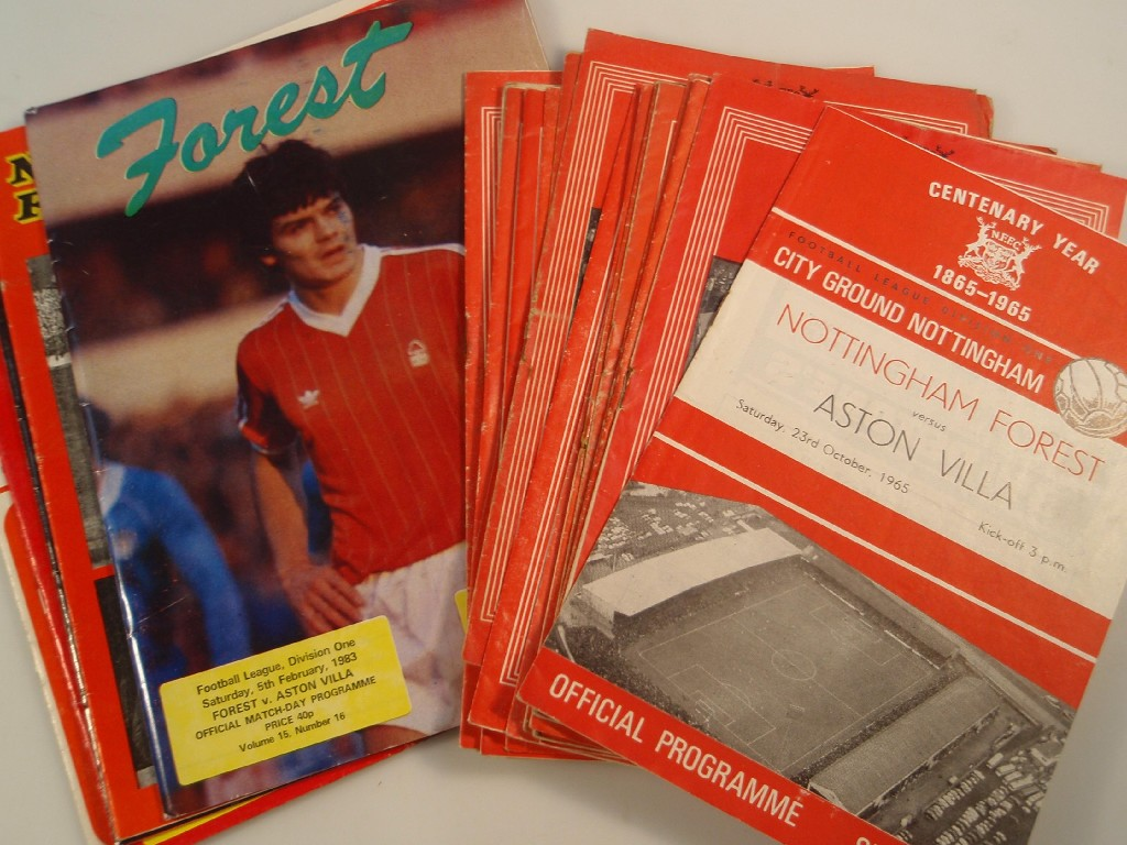 Approximately 23 Nottingham Forest football programmes mainly home matches dating