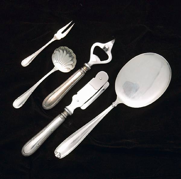 An Italian sterling group of flatware service piecesBuccellati MilanParma Comprising