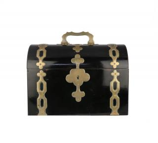 English Ebonized Wood Letter Box 19thc The domed form with