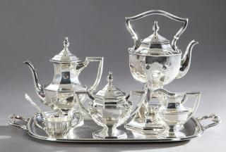 Four Piece Sterling Silver Tea and Coffee Service c 1900