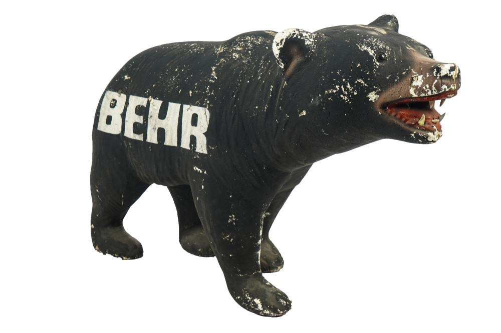 BEHR FIGURAL BEAR ADVERTISING SIGNpainted Styrofoam Condition with hleavy losses
