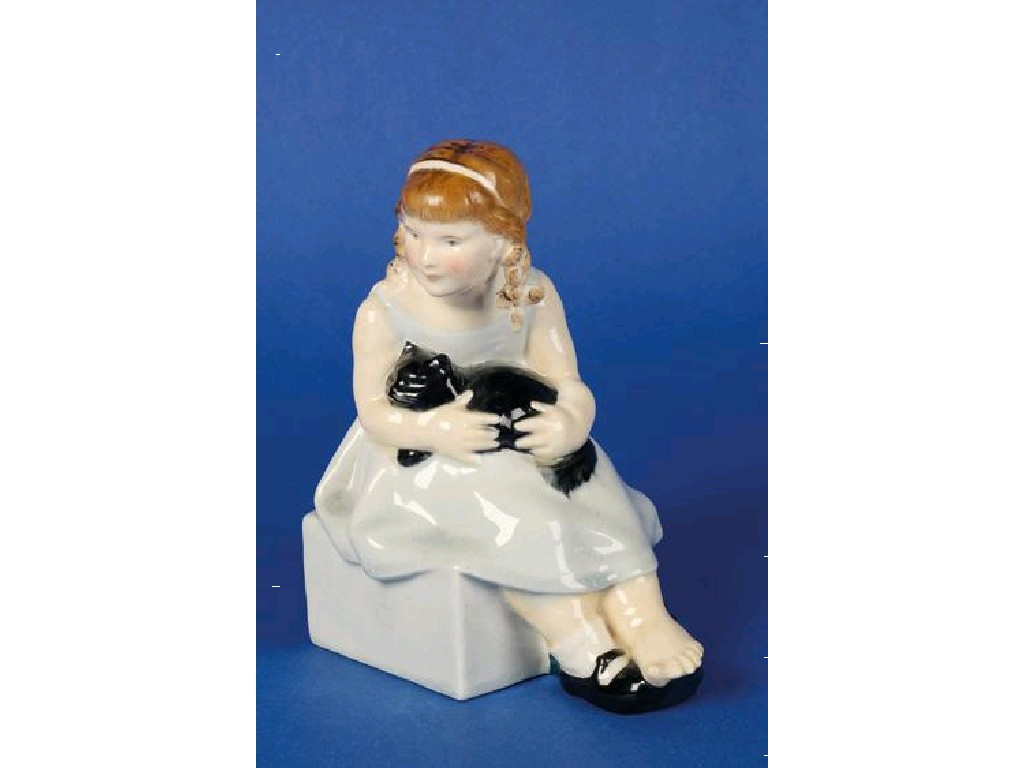 AN EARLY ROYAL DOULTON FIGURINE Pussy by F C Stones