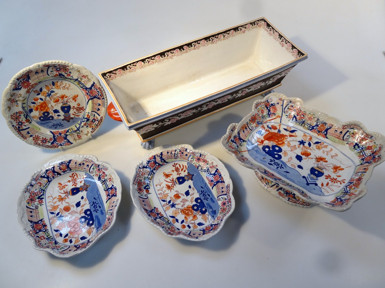 A 19thC Mason s patented ironstone part service to include