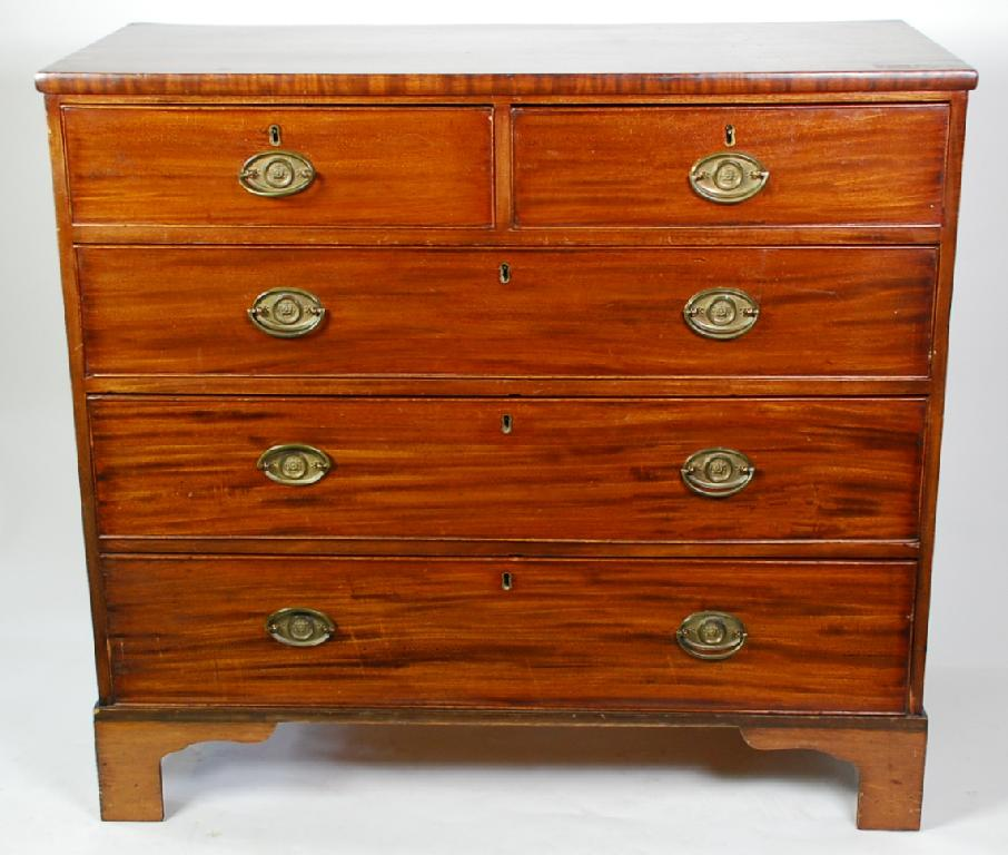 GEORGE III LATE EIGHTEENTH CENTURY MAHOGANY CHEST of two short