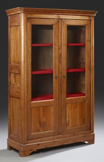 French Louis Philippe Style Carved Walnut Display Cabinet 19th c