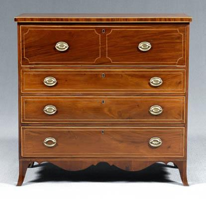 Fine Norfolk Virginia butler 39 s desk figured mahogany veneers