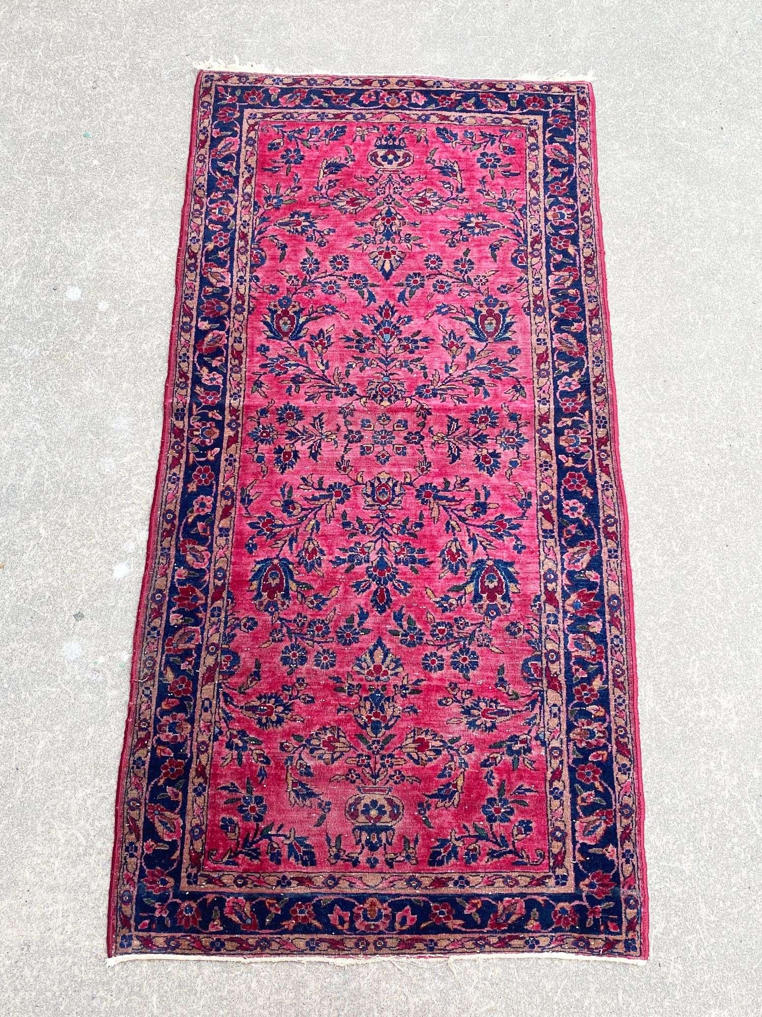 52 by 31 Oriental RugCondition wear and fringe loss