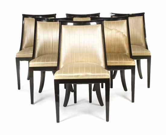 A Set of Six Art Deco Style Lacquered Side Chairs