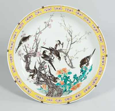 A Monumental Chinese Famille Rose Porcelain Charger Bowl with Seven