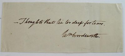 Wordsworth William Two autograph transcripts of the last lines from