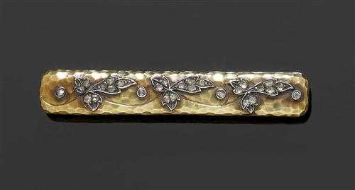 GOLD AND DIAMOND BROOCH France ca 1890 Yellow gold 750