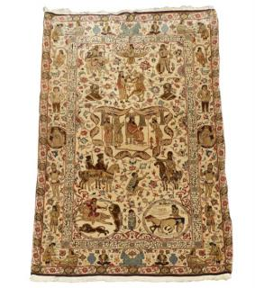 Exquisite Persian Kashan Mohtasham Carpet Persian Iran 20th century circa