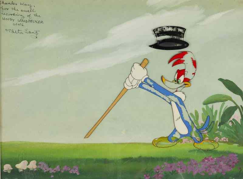 Woody Woodpecker Cell Given to Kay Kyserwith ink inscription by