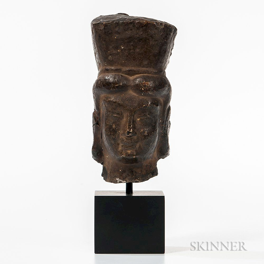 Archaic Stone Head of Bodhisattva Archaic Stone Head of Bodhisattva