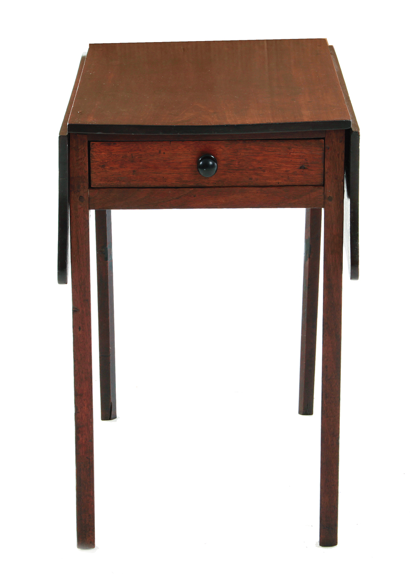 English mahogany Pembroke table circa 1800 shaped top with butterfly