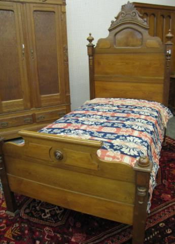 Carved Victorian Bed walnut 3 4 size with headboard footboard