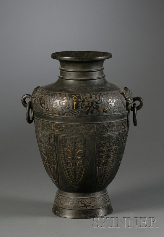 Bronze Vase China 18th century archaic style with designs of