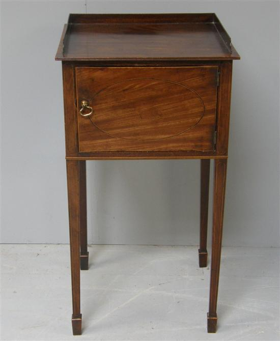 19th century mahogany boxwood and ebony strung tray top pot