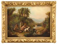 ATTRIBUTED TO ARTHUR FITZWILLIAM TAIT American 1819 1905 TAKING AIM