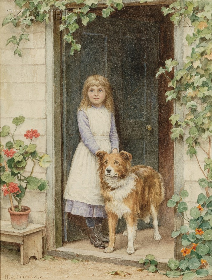 Henry James Johnstone British 1835 1907 Old Rover Signed H
