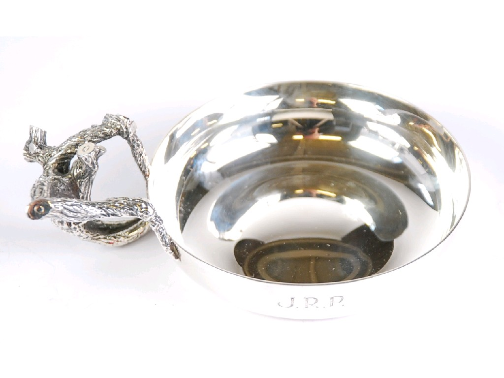 ANTHONY ELSON S TASTEVIN SILVER WINE TASTING BOWL plain circular