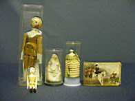 LOT OF TINY PEG WOODEN DOLLS 2 in original dress