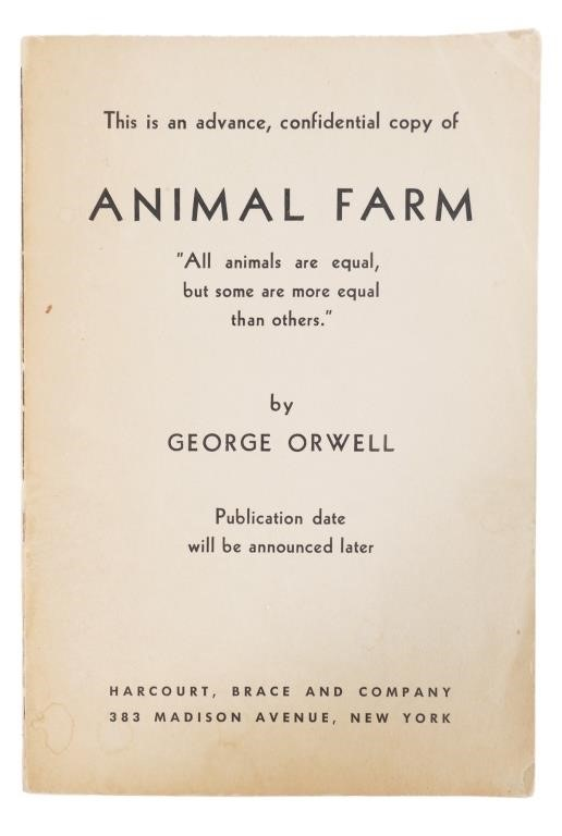 Original ARC of George Orwell s Animal Farm Harcourt Brace