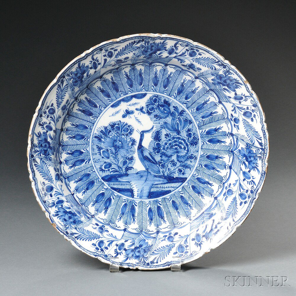Dutch Delft Blue and White Deep Dish Holland 18th century