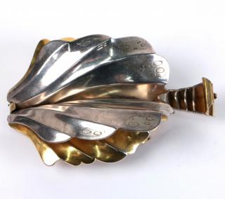 Silver Vermeil Stylized Insect Pendant Silver vermeil engraved stylized insect
