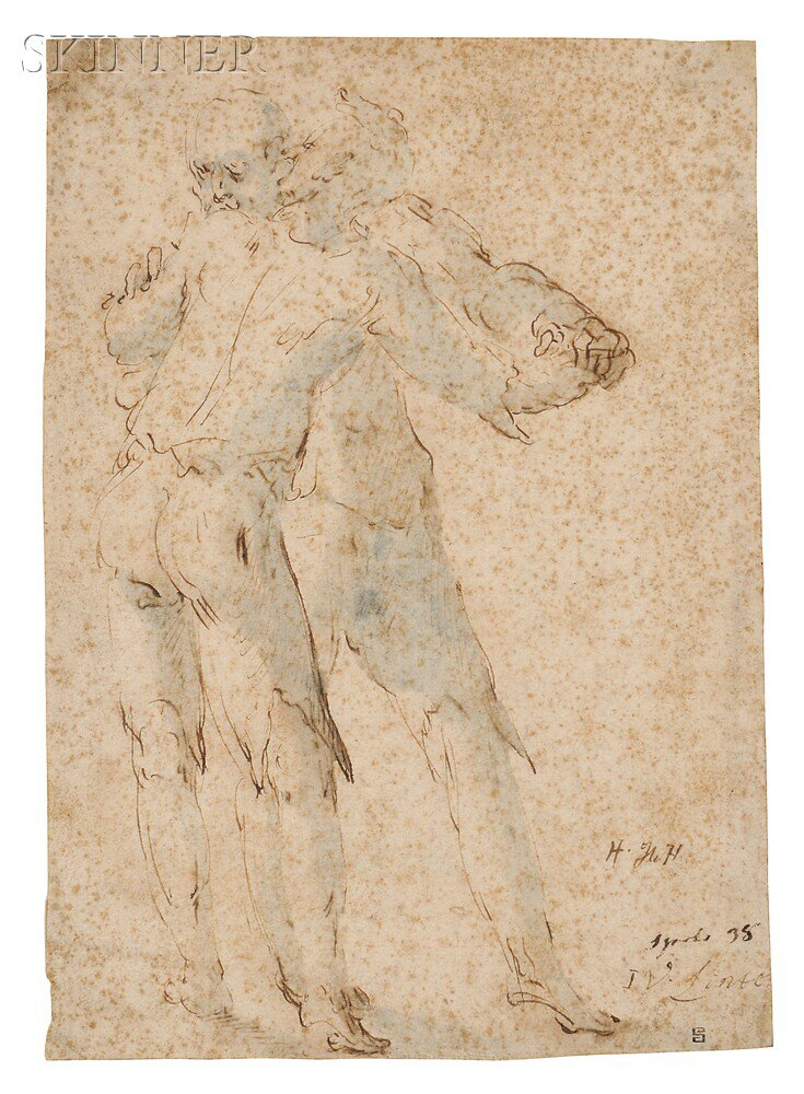 Jan van Lintelo Dutch c 1572 1632 Two Figures Embracing